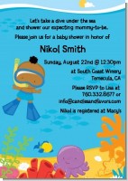 Under the Sea African American Baby Boy Snorkeling - Baby Shower Invitations