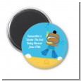 Under the Sea African American Baby Boy Snorkeling - Personalized Baby Shower Magnet Favors thumbnail