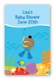 Under the Sea African American Baby Boy Snorkeling - Custom Large Rectangle Baby Shower Sticker/Labels thumbnail