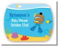 Under the Sea African American Baby Boy Snorkeling - Personalized Baby Shower Rounded Corner Stickers thumbnail