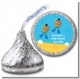 Under the Sea African American Baby Boy Twins Snorkeling - Hershey Kiss Baby Shower Sticker Labels thumbnail