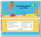 Under the Sea African American Baby Girl Snorkeling - Personalized Baby Shower Candy Bar Wrappers