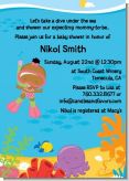 Under the Sea African American Baby Girl Snorkeling - Baby Shower Invitations