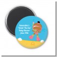 Under the Sea African American Baby Girl Snorkeling - Personalized Baby Shower Magnet Favors thumbnail