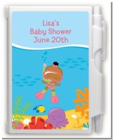 Under the Sea African American Baby Girl Snorkeling - Baby Shower Personalized Notebook Favor