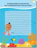 Under the Sea African American Baby Girl Snorkeling - Baby Shower Notes of Advice