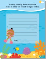 Under the Sea African American Baby Girl Snorkeling - Baby Shower Notes of Advice