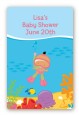 Under the Sea African American Baby Girl Snorkeling - Custom Large Rectangle Baby Shower Sticker/Labels thumbnail