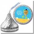 Under the Sea African American Baby Snorkeling - Hershey Kiss Baby Shower Sticker Labels thumbnail