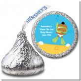 Under the Sea African American Baby Snorkeling - Hershey Kiss Baby Shower Sticker Labels