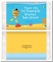 Under the Sea African American Baby Snorkeling - Personalized Popcorn Wrapper Baby Shower Favors