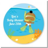 Under the Sea African American Baby Snorkeling - Personalized Baby Shower Table Confetti