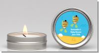 Under the Sea African American Baby Twins Snorkeling - Baby Shower Candle Favors