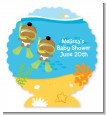 Under the Sea African American Baby Twins Snorkeling - Personalized Baby Shower Centerpiece Stand thumbnail