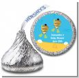 Under the Sea African American Baby Twins Snorkeling - Hershey Kiss Baby Shower Sticker Labels thumbnail