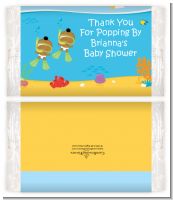 Under the Sea African American Baby Twins Snorkeling - Personalized Popcorn Wrapper Baby Shower Favors