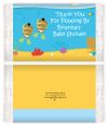 Under the Sea African American Baby Twins Snorkeling - Personalized Popcorn Wrapper Baby Shower Favors thumbnail