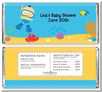 Under the Sea Asian Baby Boy Snorkeling - Personalized Baby Shower Candy Bar Wrappers