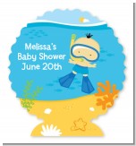 Under the Sea Asian Baby Boy Snorkeling - Personalized Baby Shower Centerpiece Stand