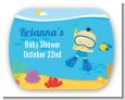 Under the Sea Asian Baby Boy Snorkeling - Personalized Baby Shower Rounded Corner Stickers thumbnail