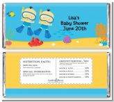 Under the Sea Asian Baby Boy Twins Snorkeling - Personalized Baby Shower Candy Bar Wrappers