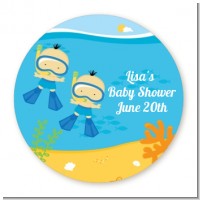 Under the Sea Asian Baby Boy Twins Snorkeling - Personalized Baby Shower Table Confetti