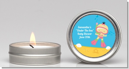 Under the Sea Asian Baby Girl Snorkeling - Baby Shower Candle Favors
