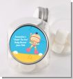 Under the Sea Asian Baby Girl Snorkeling - Personalized Baby Shower Candy Jar thumbnail