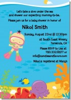 Under the Sea Asian Baby Girl Snorkeling - Baby Shower Invitations
