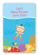Under the Sea Asian Baby Girl Snorkeling - Custom Large Rectangle Baby Shower Sticker/Labels thumbnail