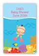 Under the Sea Asian Baby Girl Snorkeling - Custom Large Rectangle Baby Shower Sticker/Labels thumbnail