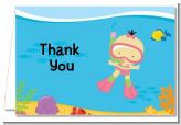 Under the Sea Asian Baby Girl Snorkeling - Baby Shower Thank You Cards
