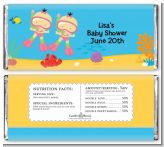 Under the Sea Asian Baby Girl Twins Snorkeling - Personalized Baby Shower Candy Bar Wrappers