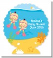 Under the Sea Asian Baby Girl Twins Snorkeling - Personalized Baby Shower Centerpiece Stand thumbnail
