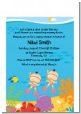 Under the Sea Asian Baby Girl Twins Snorkeling - Baby Shower Petite Invitations