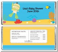 Under the Sea Asian Baby Snorkeling - Personalized Baby Shower Candy Bar Wrappers