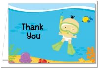 Under the Sea Asian Baby Snorkeling - Baby Shower Thank You Cards