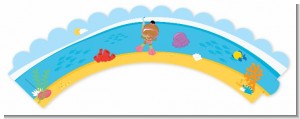 Under the Sea African American Baby Girl Snorkeling - Baby Shower Cupcake Wrappers