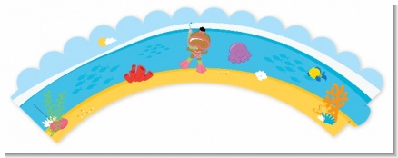 Under the Sea African American Baby Girl Snorkeling - Baby Shower Cupcake Wrappers