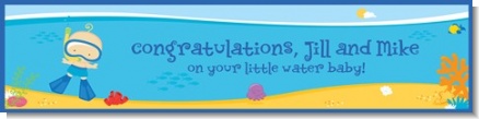 Under the Sea Baby Boy Snorkeling - Personalized Baby Shower Banners