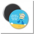 Under the Sea Baby Boy Snorkeling - Personalized Baby Shower Magnet Favors thumbnail