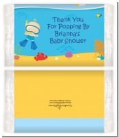 Under the Sea Baby Boy Snorkeling - Personalized Popcorn Wrapper Baby Shower Favors