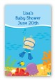 Under the Sea Baby Boy Snorkeling - Custom Large Rectangle Baby Shower Sticker/Labels thumbnail