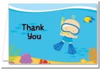 Under the Sea Baby Boy Snorkeling - Baby Shower Thank You Cards