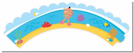 Under the Sea Hispanic Baby Girl Snorkeling - Baby Shower Cupcake Wrappers