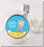 Under the Sea Baby Girl Snorkeling - Personalized Baby Shower Candy Jar