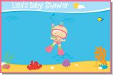 Under the Sea Baby Girl Snorkeling - Personalized Baby Shower Placemats