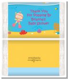 Under the Sea Baby Girl Snorkeling - Personalized Popcorn Wrapper Baby Shower Favors