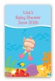 Under the Sea Baby Girl Snorkeling - Custom Large Rectangle Baby Shower Sticker/Labels thumbnail