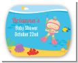 Under the Sea Baby Girl Snorkeling - Personalized Baby Shower Rounded Corner Stickers thumbnail